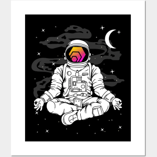 Astronaut Yoga HEX Coin To The Moon HEX Crypto Token Cryptocurrency Blockchain Wallet Birthday Gift For Men Women Kids Posters and Art